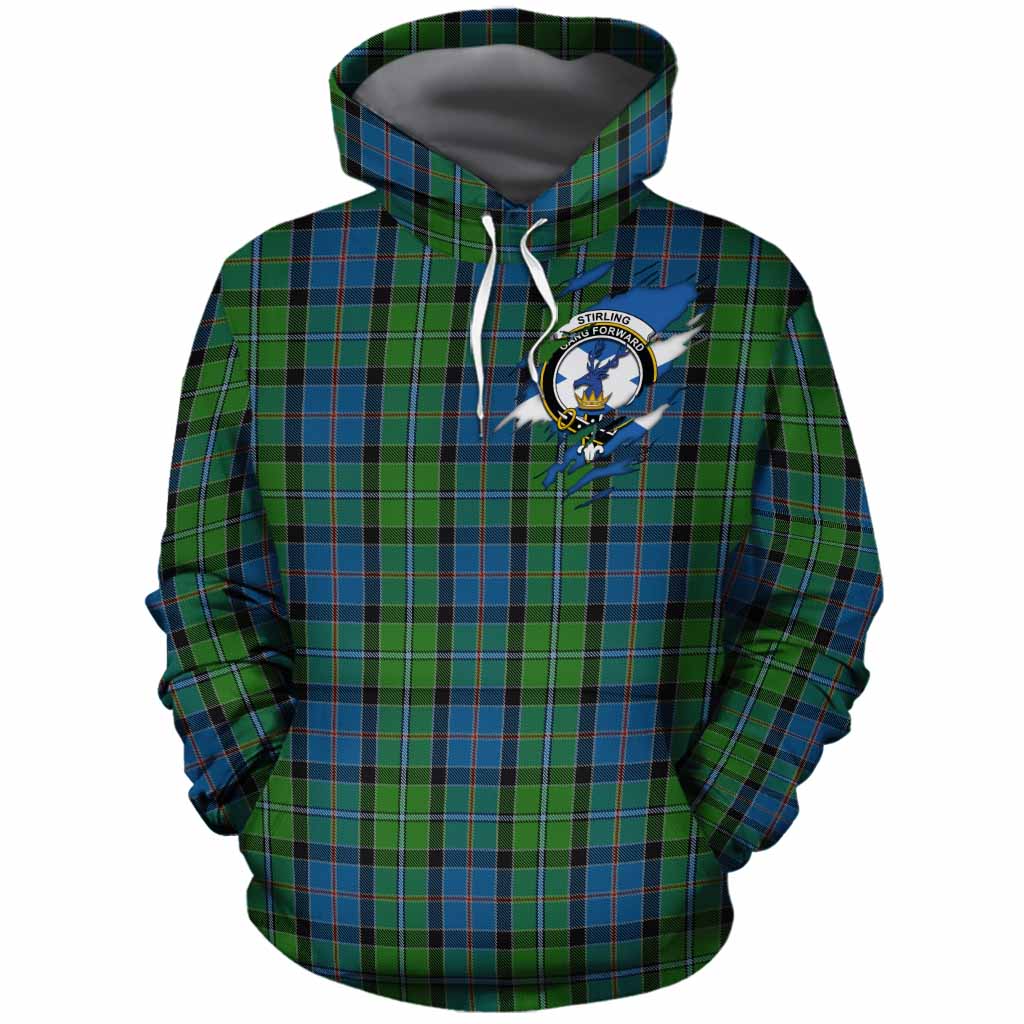 Stirling Clan Crest In Me Tartan Cotton Hoodie Scotland Flag Style