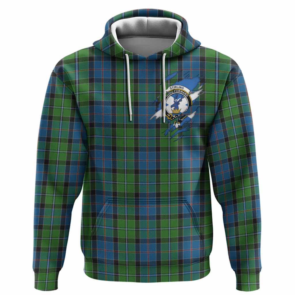 Stirling Clan Crest In Me Tartan Hoodie Scotland Flag Style