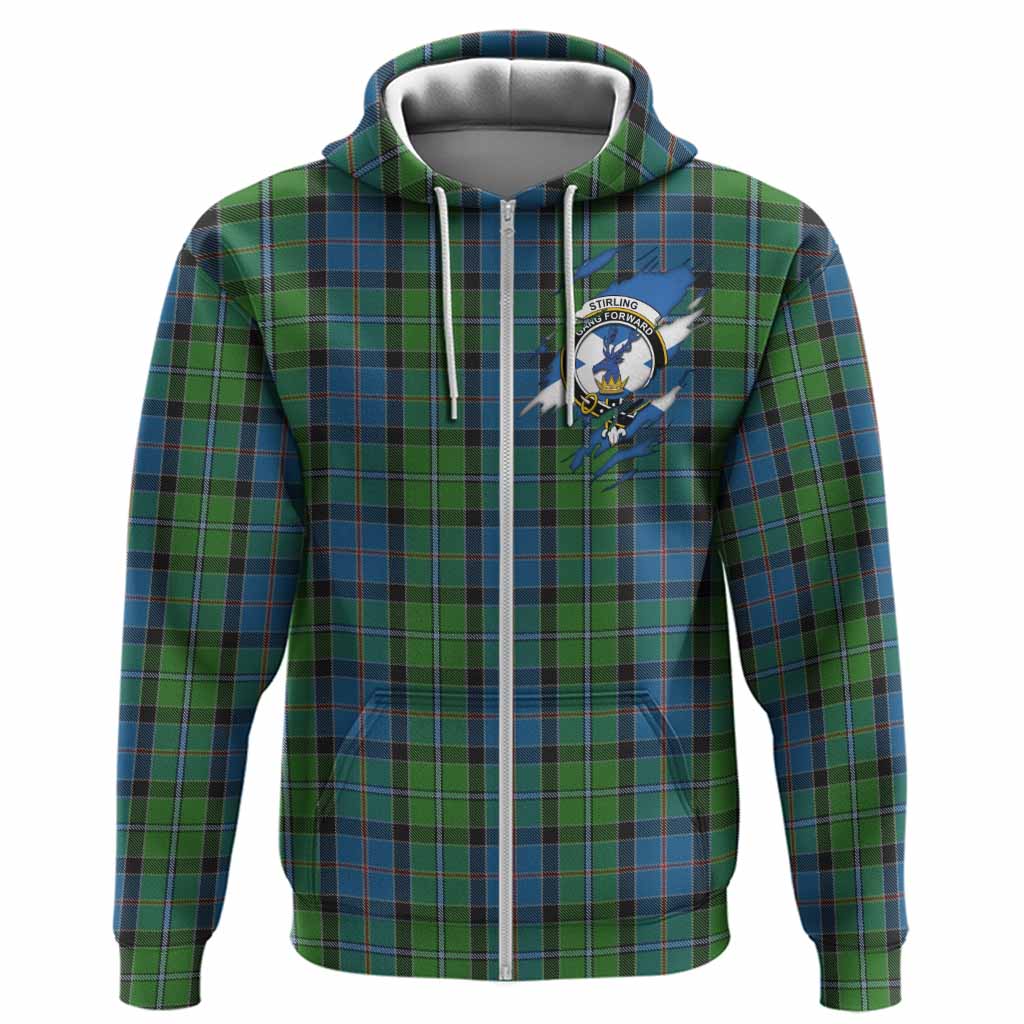 Stirling Clan Crest In Me Tartan Hoodie Scotland Flag Style