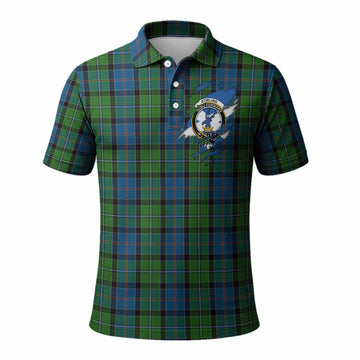 Stirling Clan Crest In Me Tartan Polo Shirt Scotland Flag Style