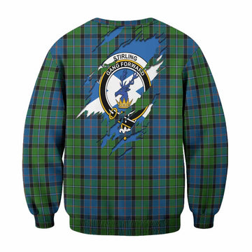 Stirling Clan Crest In Me Tartan Sweatshirt Scotland Flag Style