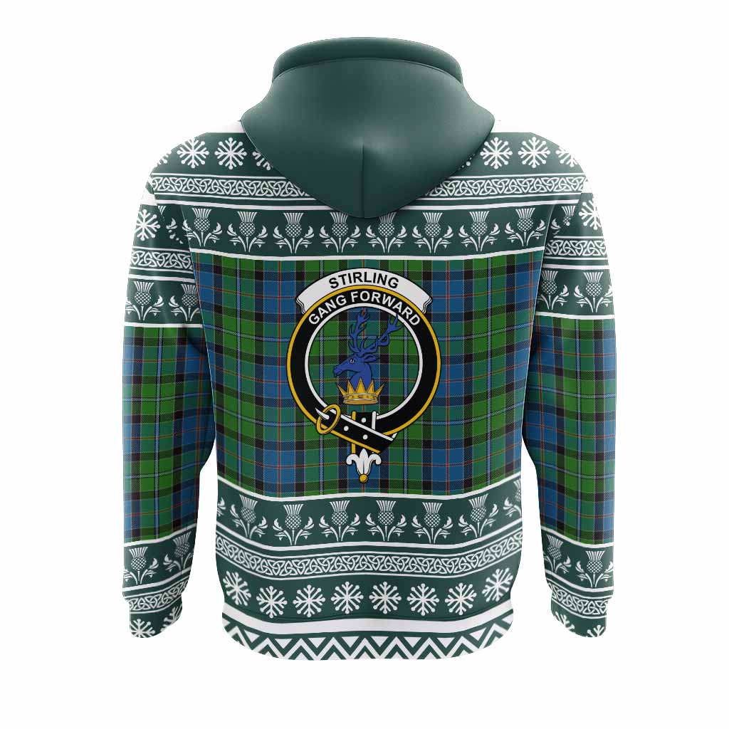 Stirling Clan Tartan Christmas Hoodie with Family Crest - Tartan Vibes Clothing