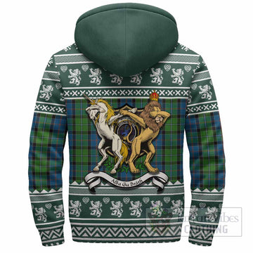 Stirling Clan Tartan Crest Christmas Fleece Hoodie Coat of Arms Funny Style - Tartan Vibes Clothing