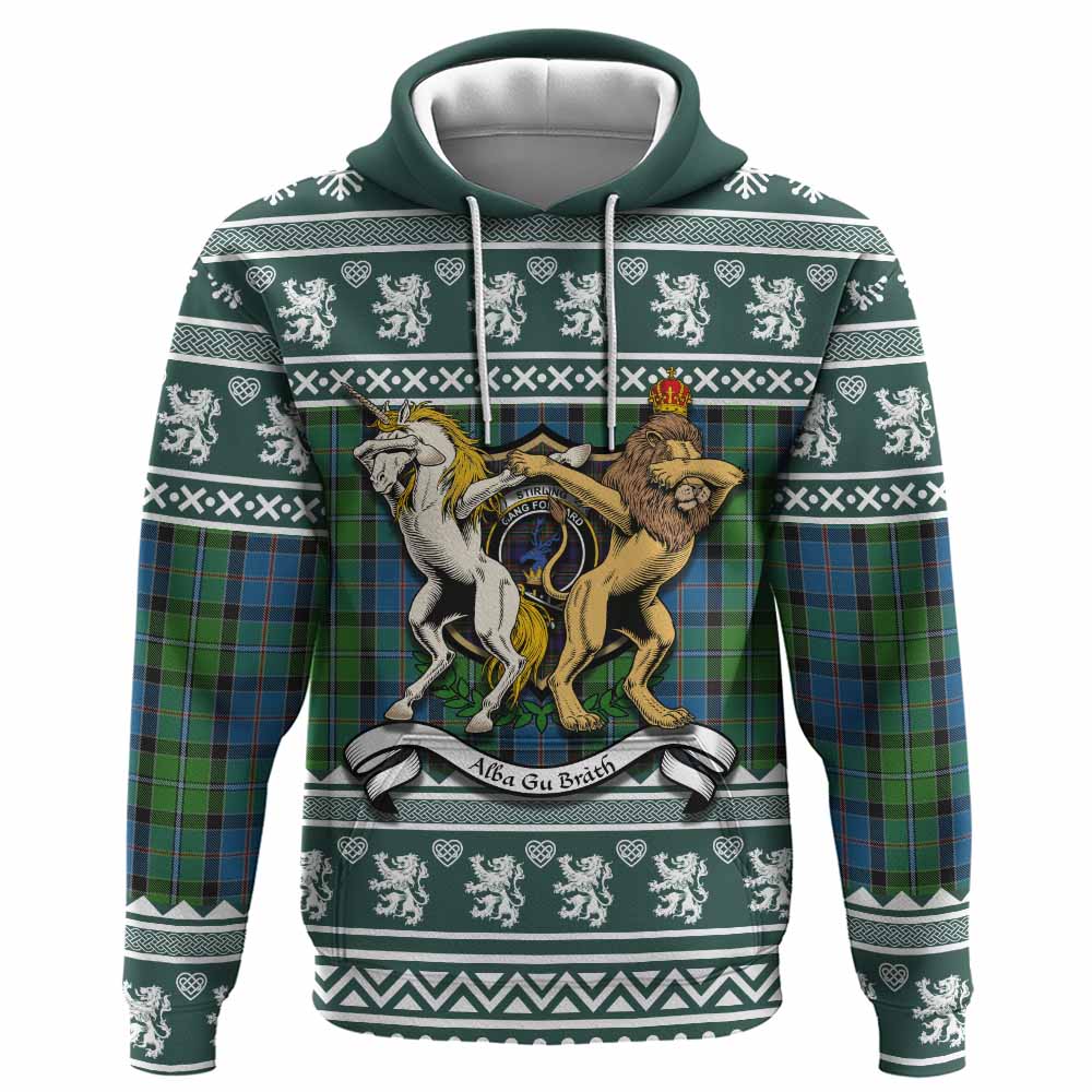 Stirling Clan Tartan Crest Christmas Hoodie Coat of Arms Funny Style - Tartan Vibes Clothing