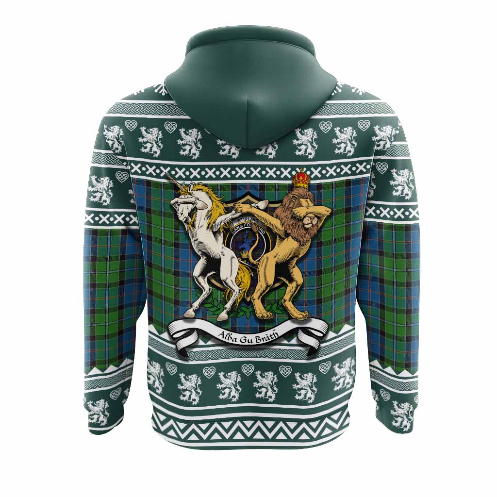 Stirling Clan Tartan Crest Christmas Hoodie Coat of Arms Funny Style - Tartan Vibes Clothing