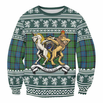 Stirling Clan Tartan Crest Christmas Sweatshirt Coat of Arms Funny Style - Tartan Vibes Clothing