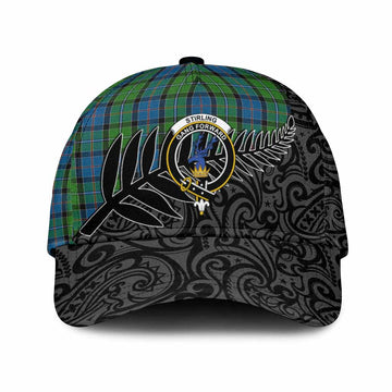 Stirling Crest Tartan Classic Cap with New Zealand Silver Fern Half Style