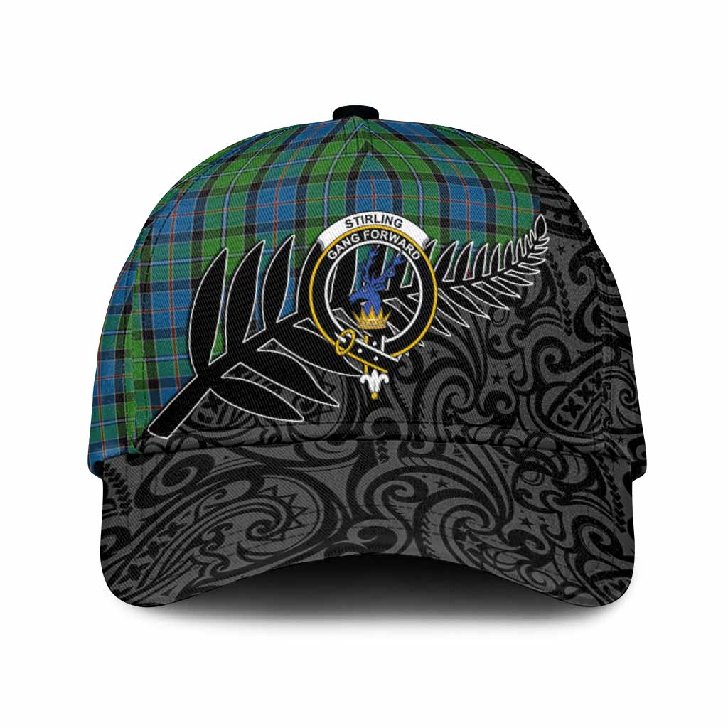Stirling Crest Tartan Classic Cap with New Zealand Silver Fern Half Style