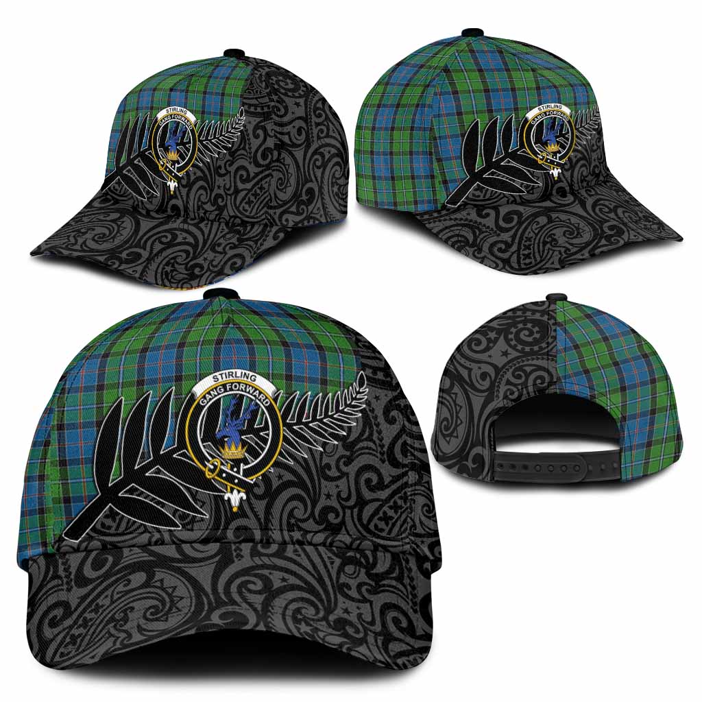 Stirling Crest Tartan Classic Cap with New Zealand Silver Fern Half Style