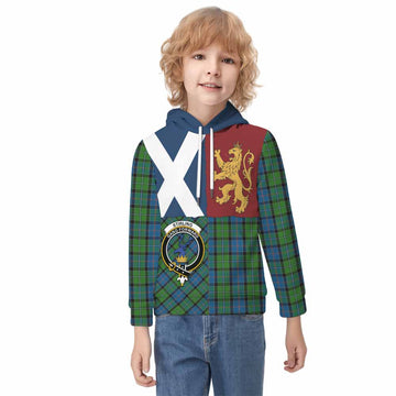 Stirling Crest Tartan Kid Hoodie with Lion Rampant Saltire Style - Tartan Vibes Clothing