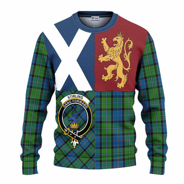 Stirling Crest Tartan Knitted Sweater with Lion Rampant Saltire Style