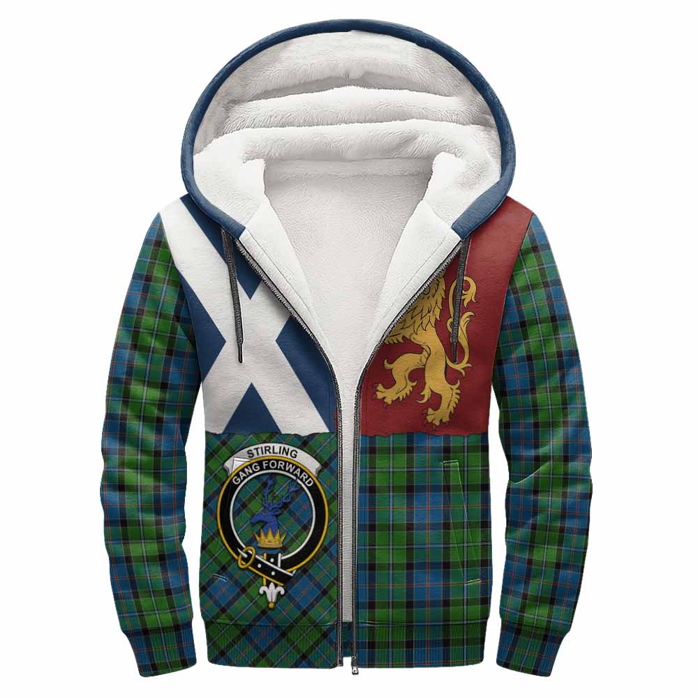 Stirling Crest Tartan Sherpa Hoodie with Lion Rampant Saltire Style