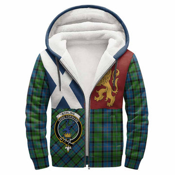 Stirling Crest Tartan Sherpa Hoodie with Lion Rampant Saltire Style