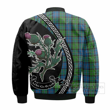 Stirling Family Crest Tartan Bomber Jacket Alba Thistle Inspired - Tartan Vibes Clothing