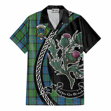 Stirling Family Crest Tartan Cotton Hawaiian Shirt Alba Thistle Inspired - Tartan Vibes Clothing
