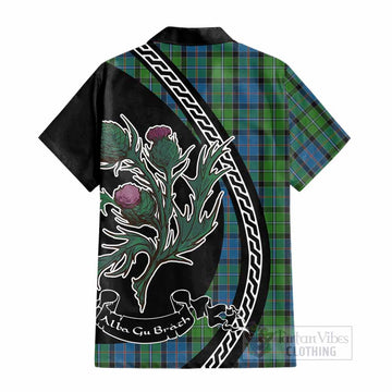 Stirling Family Crest Tartan Cotton Hawaiian Shirt Alba Thistle Inspired - Tartan Vibes Clothing