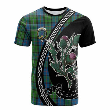 Stirling Family Crest Tartan Cotton T-shirt Alba Thistle Inspired - Tartan Vibes Clothing