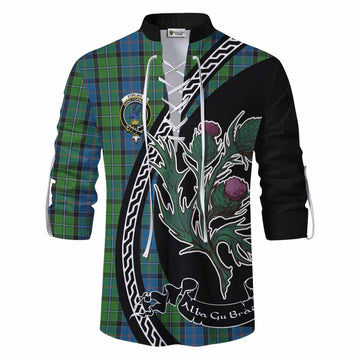 Stirling Family Crest Tartan Ghillie Shirt Alba Thistle Inspired - Tartan Vibes Clothing
