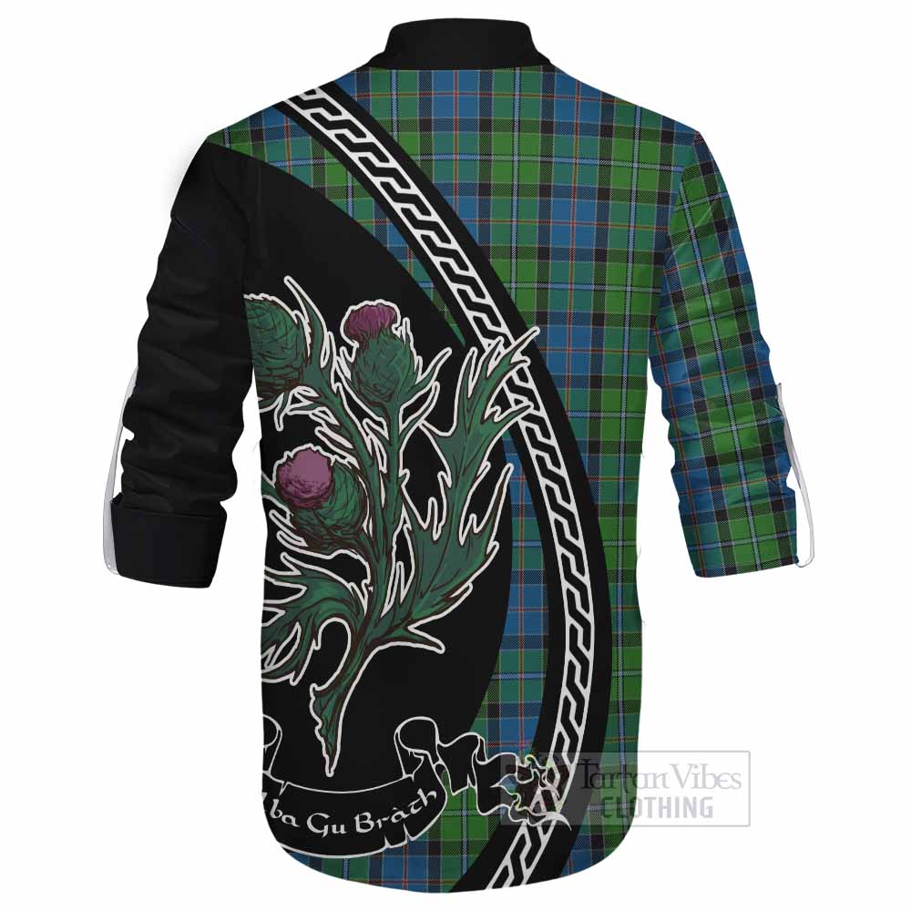 Stirling Family Crest Tartan Ghillie Shirt Alba Thistle Inspired - Tartan Vibes Clothing