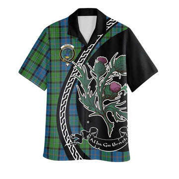 Stirling Family Crest Tartan Hawaiian Shirt Alba Thistle Inspired - Tartan Vibes Clothing
