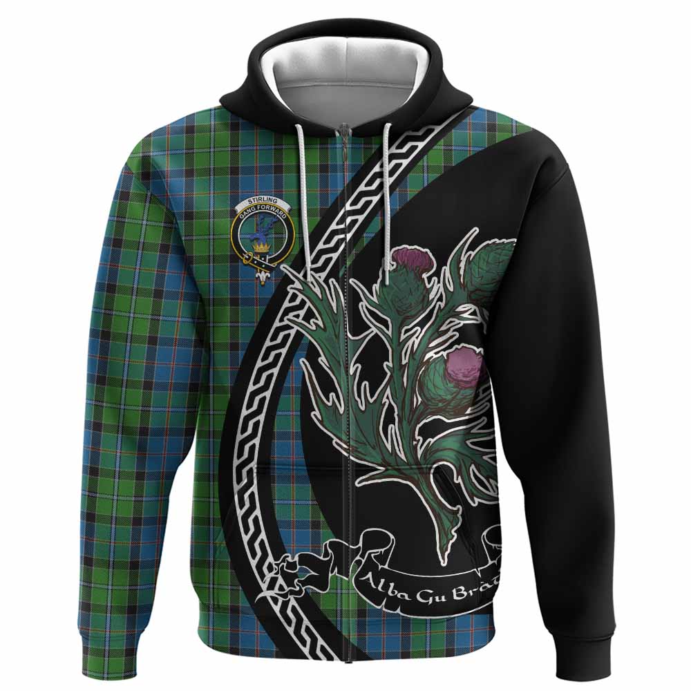 Stirling Family Crest Tartan Hoodie Alba Thistle Inspired - Tartan Vibes Clothing