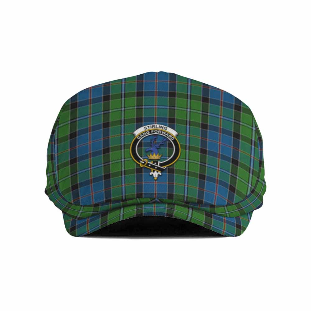 Stirling Family Crest Tartan Jeff Cap, Tartan Flat Cap