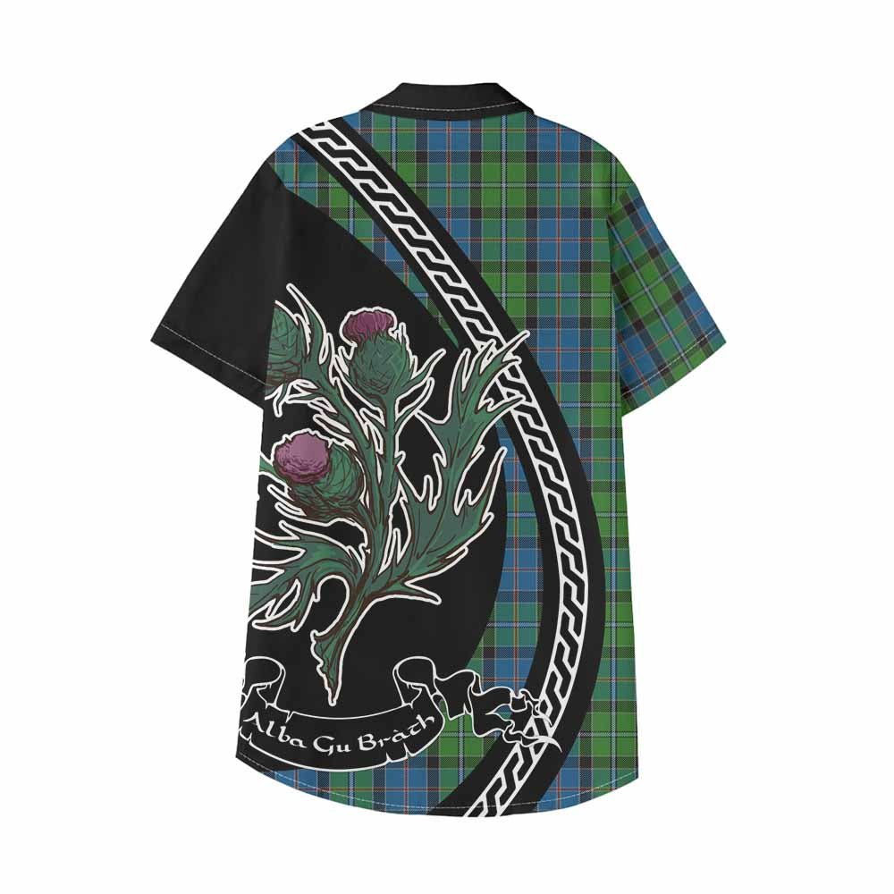 Stirling Family Crest Tartan Kid Hawaiian Shirt Alba Thistle Inspired - Tartan Vibes Clothing