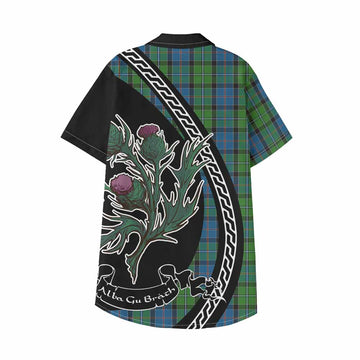 Stirling Family Crest Tartan Kid Hawaiian Shirt Alba Thistle Inspired - Tartan Vibes Clothing