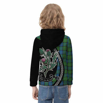 Stirling Family Crest Tartan Kid Hoodie Alba Thistle Inspired - Tartan Vibes Clothing