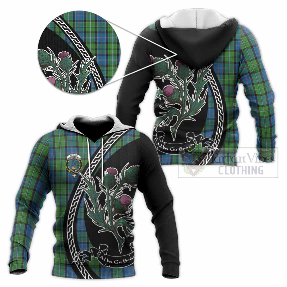 Stirling Family Crest Tartan Knitted Hoodie Alba Thistle Inspired - Tartan Vibes Clothing