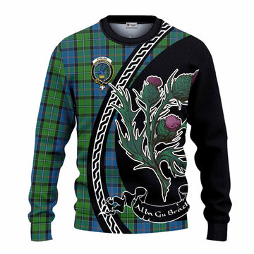 Stirling Family Crest Tartan Knitted Sweater Alba Thistle Inspired - Tartan Vibes Clothing
