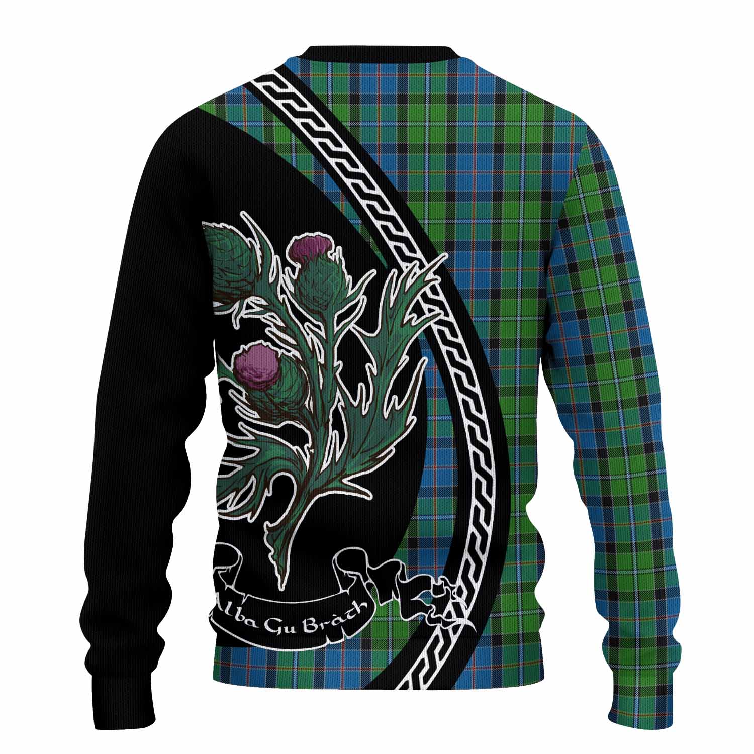 Stirling Family Crest Tartan Knitted Sweater Alba Thistle Inspired - Tartan Vibes Clothing