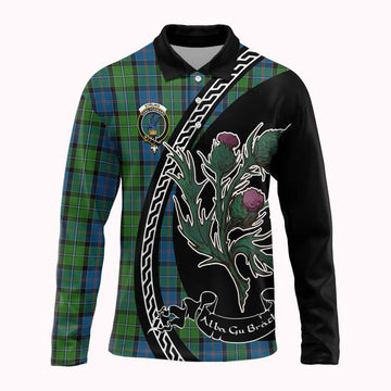 Stirling Family Crest Tartan Long Sleeve Polo Shirt Alba Thistle Inspired - Tartan Vibes Clothing