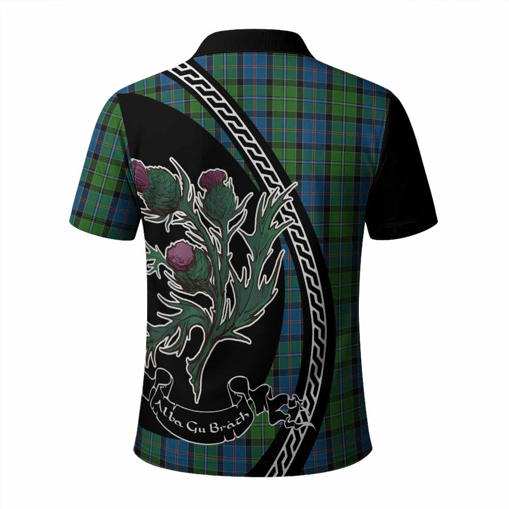Stirling Family Crest Tartan Polo Shirt Alba Thistle Inspired - Tartan Vibes Clothing