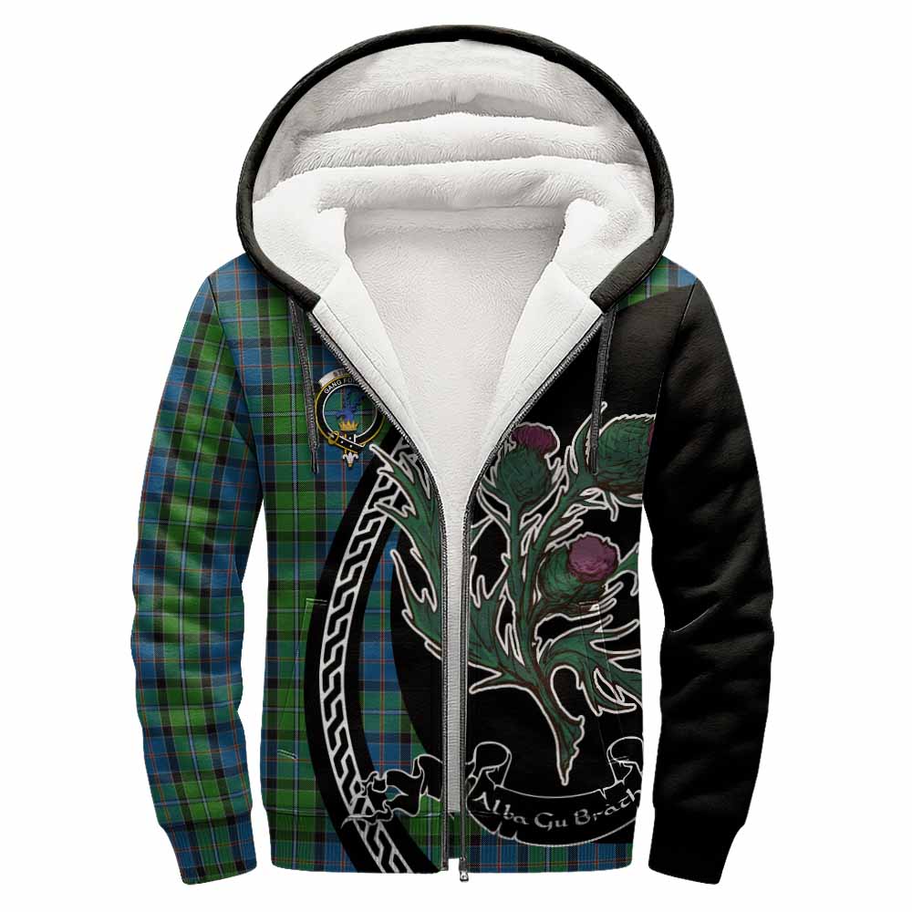 Stirling Family Crest Tartan Sherpa Hoodie Alba Thistle Inspired - Tartan Vibes Clothing