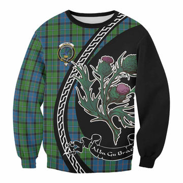 Stirling Family Crest Tartan Sweatshirt Alba Thistle Inspired - Tartan Vibes Clothing