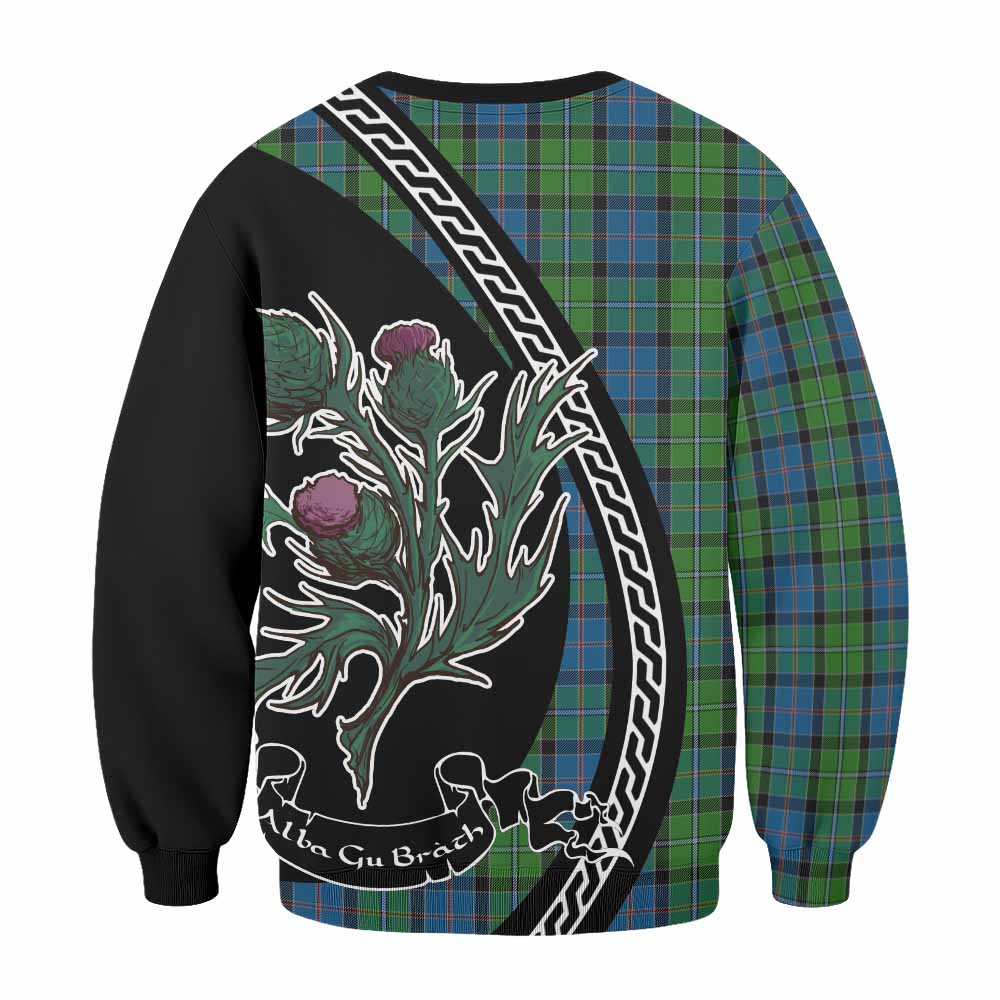 Stirling Family Crest Tartan Sweatshirt Alba Thistle Inspired - Tartan Vibes Clothing