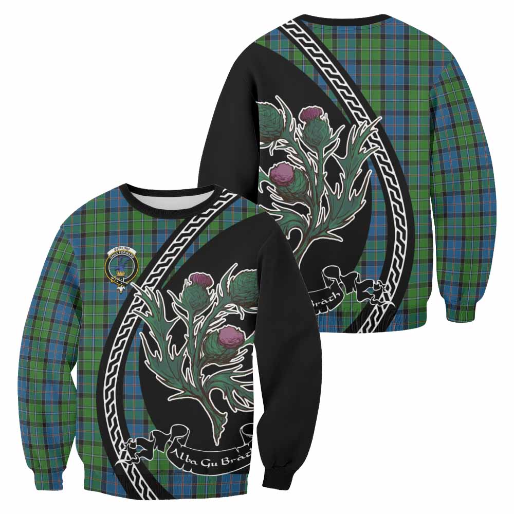 Stirling Family Crest Tartan Sweatshirt Alba Thistle Inspired - Tartan Vibes Clothing