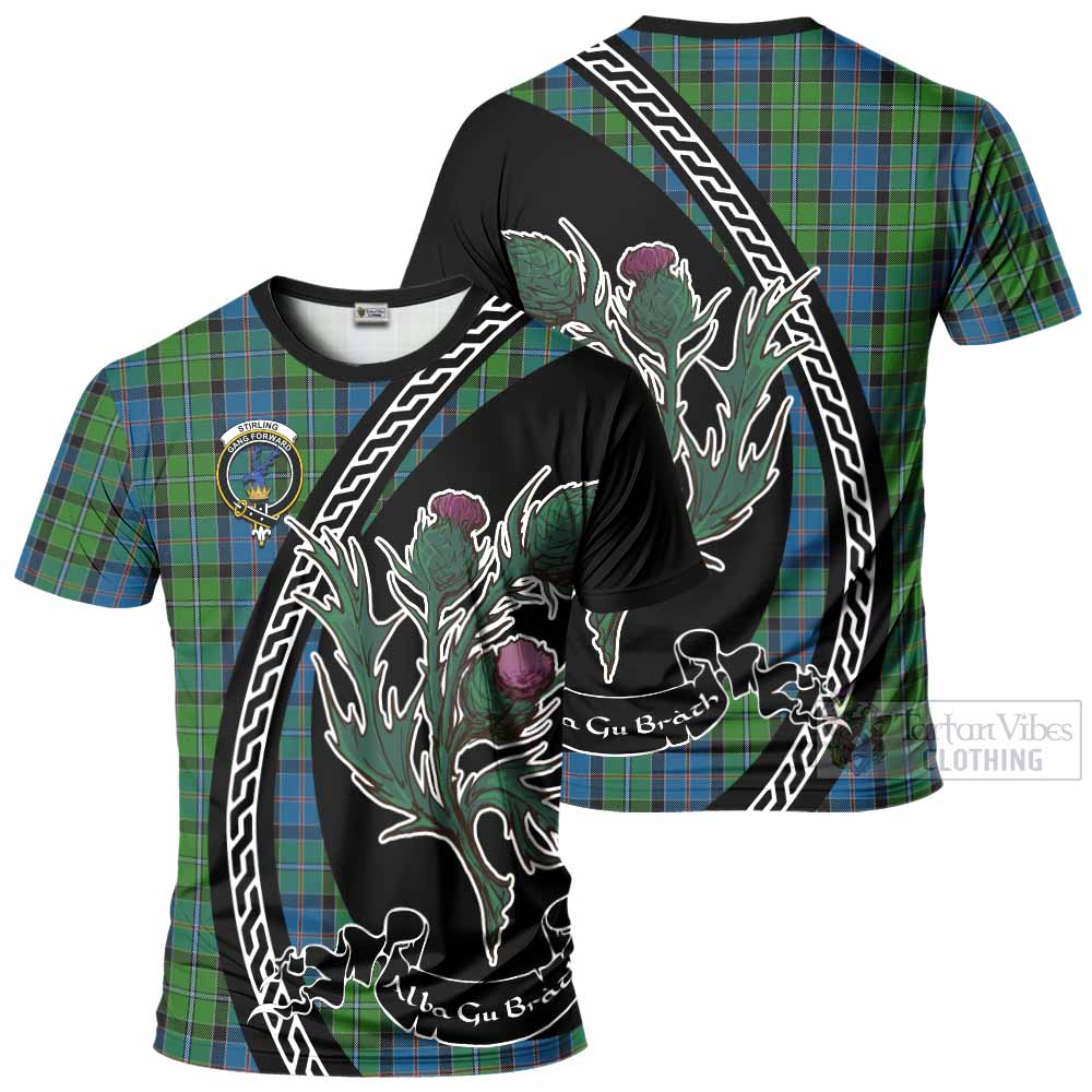 Stirling Family Crest Tartan T-Shirt Alba Thistle Inspired - Tartan Vibes Clothing