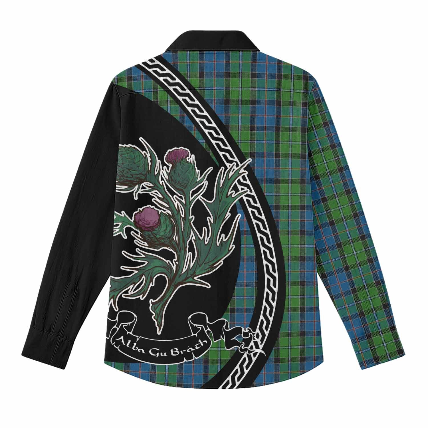 Stirling Family Crest Tartan Women Casual Shirt Alba Thistle Inspired - Tartan Vibes Clothing