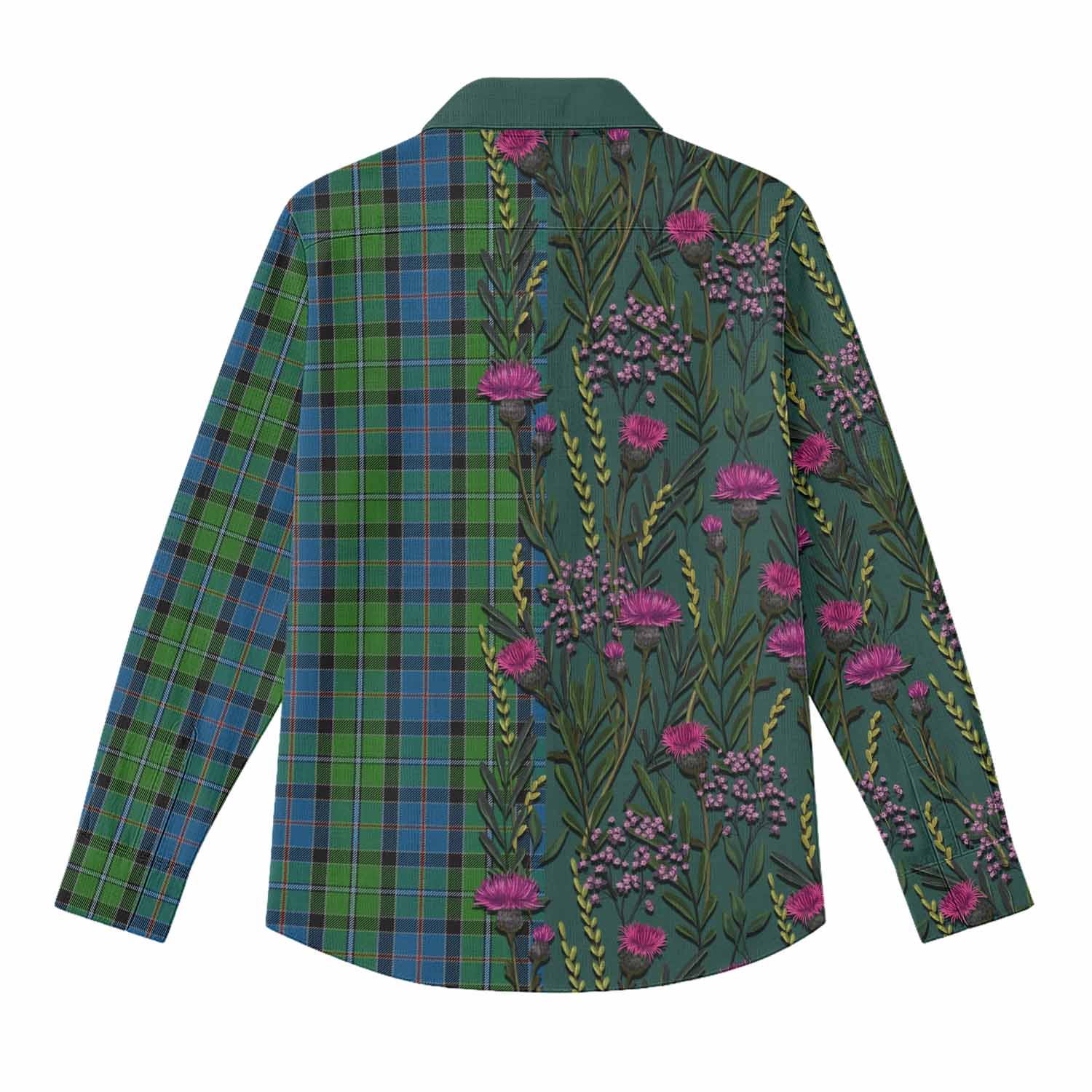 Stirling Family Crest Tartan Women Casual Shirt Scottish Thistle Flower Pattern Half Style - Tartan Vibes Clothing