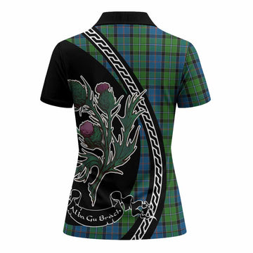 Stirling Family Crest Tartan Women Polo Shirt Alba Thistle Inspired - Tartan Vibes Clothing