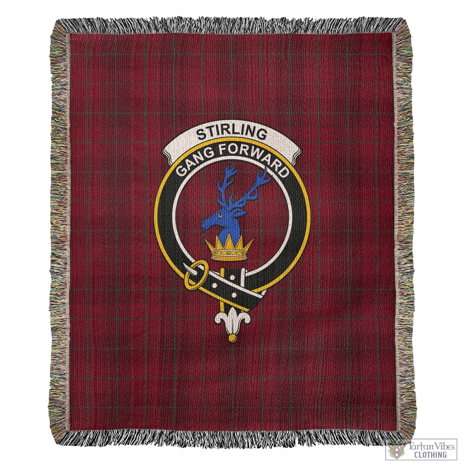 Tartan Vibes Clothing Stirling of Keir Tartan Woven Blanket with Family Crest