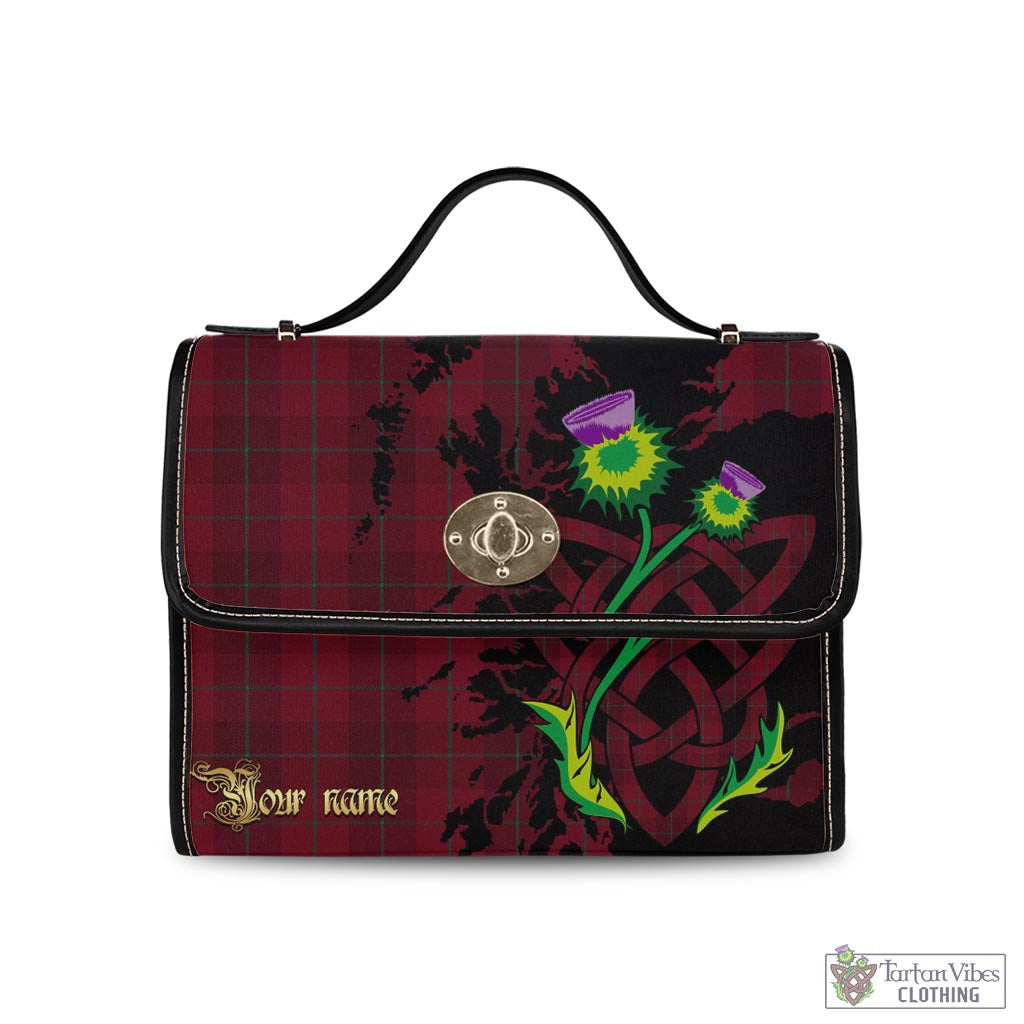 Tartan Vibes Clothing Stirling of Keir Tartan Waterproof Canvas Bag with Scotland Map and Thistle Celtic Accents