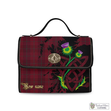 Stirling of Keir Tartan Waterproof Canvas Bag with Scotland Map and Thistle Celtic Accents