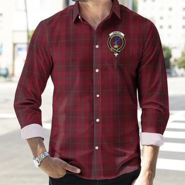 Stirling of Keir Tartan Long Sleeve Button Up Shirt with Family Crest