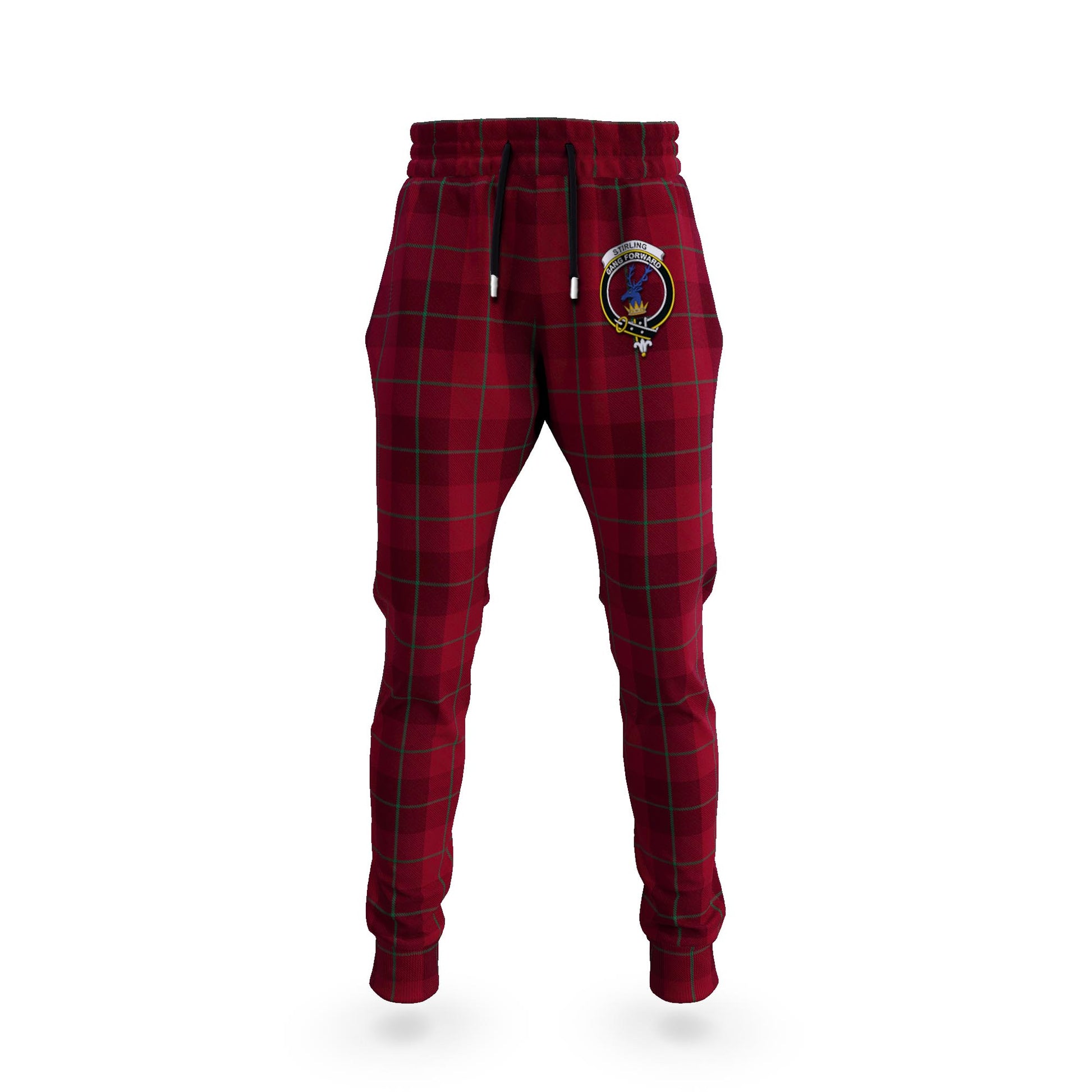 Stirling of Keir Tartan Joggers Pants with Family Crest - Tartanvibesclothing Shop