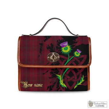 Stirling of Keir Tartan Waterproof Canvas Bag with Scotland Map and Thistle Celtic Accents