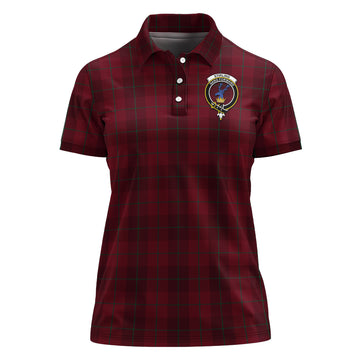 Stirling of Keir Tartan Polo Shirt with Family Crest For Women