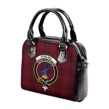 Stirling of Keir Tartan Shoulder Handbags with Family Crest